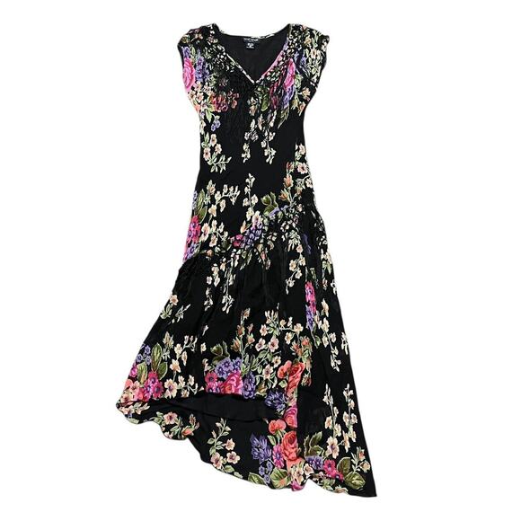 Vintage Floral Fairy Fringe Maxi Dress - Picture 1 of 8